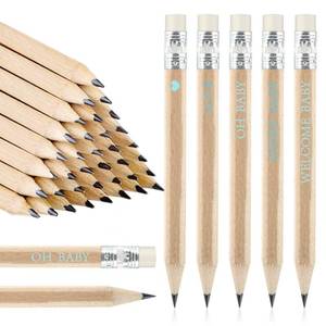 lot 18435 image: EYNDYN 100 Sets Blue Baby Shower Pencils Gifts Bulk for Guest Golf Half Pencils Baby Shower Game Sharpened Mini Pencil with Eraser Itfts A Boy Gender Reveal Party Favors