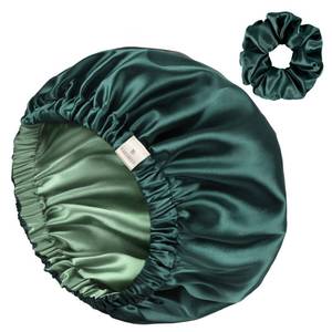 lot 18461 image: YANIBEST Adjustable Satin Bonnet Double Layer Hair Bonnet for Sleeping Bonnets for Women Hats Curly Natural Hair, Sage