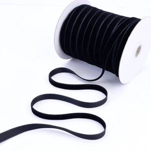lot 18463 image: 50 Yards Black Velvet Ribbon 38Inch Velvet Fabric Ribbon Trim Single Face Spool Satin Velvet Ribbon for Gift Wrapping Bow Making Christmas Decoration