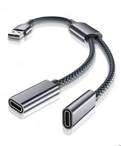 lot 18469 image: Elebase USB to Double USB C Female Adapter,Type A Charger Cable Dual Two 2 Splitter for MagSafe,Apple Watch iWatch Series 11 10 9 8,iPhone 17 17e 16 15 Pro Max,Galaxy S26 S25 S24,iPad 10 Air 5 Mini 6