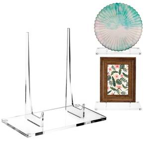 lot 18475 image: Jetec Acrylic Book Stand Clear Easel Stand for Display Acrylic Plate Postcard Picture Display Holder for Picture Book Decorative Plate Platter Photo(6 x 4 x 5.5 Inch)