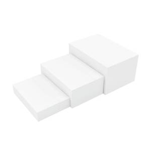 lot 19732 image: 3 Pack White Buffet Food Risers, Step 12� 11�10� Size Acrylic Cube Box Display for Dessert Table Display Set Food Drink Collectibles Jewelry Figures, Display Stands for Retail Vendor Events,5 Side, Rectangle