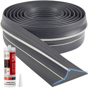 lot 19752 image: JinandBao Universal Garage Door Threshold Seal Strip 10FT Kit, Bottom Waterproof Rubber Weather Stripping ReplacementGray, 1 Adhesive