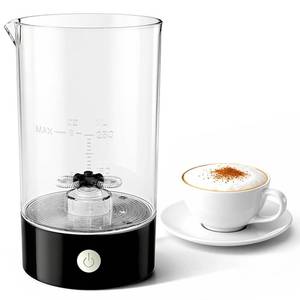 lot 19767 image: Cold Foam Maker 9oz Electric Milk Frother Handheld-free Milk Foamer for Coffee Cappuccinos Macchiato (Black)