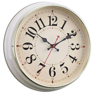 lot 19770 image: HYJOOY Wall Clock Metal 12.4 Retro Vintage Wall Clocks Countryside Style Silent Non Ticking Easy to Read for Living Room, Kitchen, Bedroom, Office, Bar(12.4in Beige)in