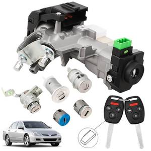 lot 19789 image: RAMATA Ignition Switch Lock Cylinder with Key (with Blank Chip) Compatible with 2003 2004 2005 2006 2007 Honda Accord (Ignition Chip 48,Frequency 315mHz)