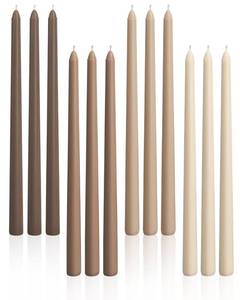lot 19790 image: Viyffo Taper Candles, 12 Inch, 12 Pack, Brown � Unscented, Smokeless Design, Up to 8-Hour Burn � Tall Candlesticks for Table Decor, Weddings and Dinners