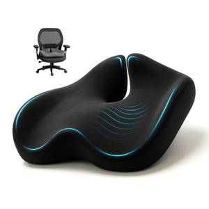 lot 19805 image: SitCushion Ergonomic Seat Cushion for Sciatica and Tailbone Pain Relief � Extra Large Memory Foam Office Chair Cushion for Long Sitting, Orthopedic Coccyx Cushion for Desk Chair, Car and Wheelchair(Black)