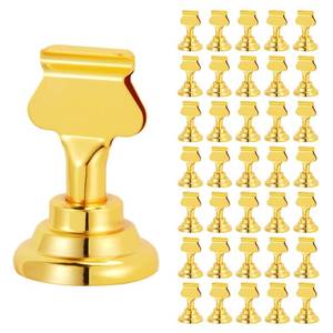 lot 20116 image: ERYTLLY 36 PK Place Card Holders 1.7 inches Table Card Holder Steel Card Holders for Weddings,Birthdays,Photos, Memo Notes, Restaurants (Gold 36PK)