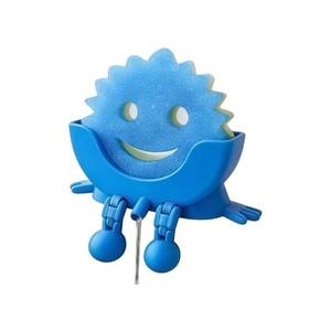 lot 20137 image: Cute Hanging Sponge Holder,Smiley Face Sponge Holder with Drainage Keeps Your Sponge Dry and Smiling,For Scrub Daddy Holder,Spac-Saving and Quick Drying Sponge Storage Organizer (blue)