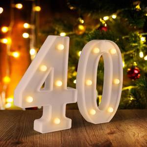 lot 20153 image: 40th Birthday Decorations Woman Man,Marquee Numbers for 40th Wedding Anniversary Decorations,Light up Numbers 40 Sign for Party Backdrop Wall Decor,40 Birthday Centerpieces Table Decoration