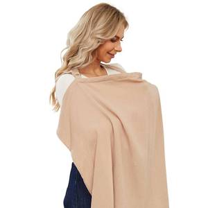 lot 20162 image: PPOGOO Muslin Nursing Cover for Baby Breastfeeding, Breathable Privacy Nursing Covers for Mom 100percent Cotton Breastfeeding Cover with Rigid Hoop for Mother Nursing Apron (Brown)