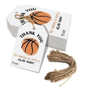lot 20163 image: 50pcs Basketball Thank You Favor Tags, Basketball Team Gift Tags for Sports Theme Birthday and Party Favors Decoration (Thank You)
