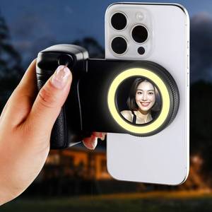 lot 20210 image: Reegus Magnetic Selfie Ring Light Phone Camera Grip Handle with Wireless Bluetooth Remote Control Portable Rechargeable LED Fill Light for Magsafe Samsung Smartphone Video Shooting