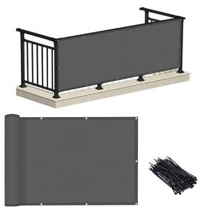 lot 20217 image: LOVE STORY 3ftx10ft Dark Grey Balcony Privacy Screen Fence Cover (HDPE) UV Protection Weather-Resistant 3 FT Height Shield for Deck, Patio, Backyard, Outdoor Pool, Porch, Railing