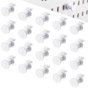 lot 20229 image: AceOrbit 20 Pcs Pegboard Hooks White Plastic 0.75ftft Hook Pegboard Storage Accessories Compatible with IKEA for Jewelry Keychain Tool Home Office Indoor