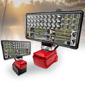 lot 17481 image: Cordless LED Work Light for milwaukee 20V Battery, 8 Portable LED Flood Light Flashlight, 2 Modes Brightness, 90W 9000LM, Low Voltage Protection, USB Charging Ports, for Work Camping Outdoor(No Battery)in
