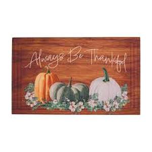 lot 13381 image: Perfect Harvest 18 x 30in. Decorative Pumpkin Doormat with Rubber Backing