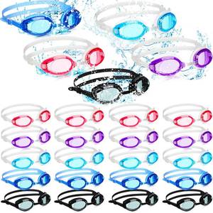 lot 1446 image: Macarrie 30 Pcs Kids Swim Goggles Bulk Child Swimming Goggles Gifts for Boys Girls Toddler Pool Surfing Diving (Blue, Pink, Purple, Black, Lake Blue,Fashion)