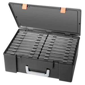 lot 1448 image: Photo Storage Box 4 x 6, 18 Inner Extra Large Photo Case Large Photo Organizer Acid-Free Photo Box Storage Photo Keeper Photo Storage Case, Plastic Craft Storage Box for Photo Stickers Stamps Seeds (Black, 18 Boxes)