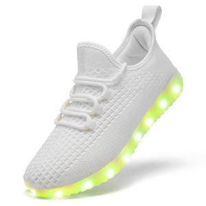 lot 1453 image: BosenHulu Light Up Shoes for Women Men Unisex USB Charging LED Shoes Adult Halloween Glowing Luminous Trainers Mesh Upper Flashing Sneakers(White,9.5)