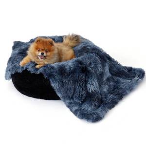 lot 1456 image: Bedsure Waterproof Dog Blankets for Medium Dogs - Calming Cat Blanket for Couch Protector Washable, Long Faux Fur Pet Throw Blanket for Puppy, Reversible Furniture Protection, 30x40, Tie-dye Navy
