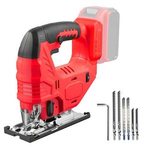 lot 1459 image: Cordless Jig Saw Compatible with Milwaukee 18V Battery, Brushless Jig Saw with 6pcs Blades, 4 Orbital Sets for Wood, Plastic and Metal Cutting (Tool Only, No Battery)