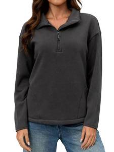 lot 1471 image: ZFLM Womens Classic Slim-Fitting Half-Zip Fleece Jacket Long-Sleeved Short Winter Coat With Pockets XL