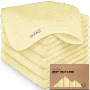 lot 2228 image: 6-Pack Baby Washcloths �� Soft Absorbent Viscose from Bamboo Washcloths for Face, Body, Baby Towels for Newborn, Kids, Toddlers, Infant, Gentle on Sensitive Skin, 10x10 Reusable Face Towels (Sunshine)