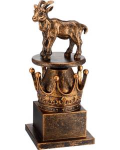 lot 2237 image: WinnerWhy Goat Trophy Greatest of All Time Sculpture Funny Goat Office Awards for Adults, Funny Recognition Trophy Appreciation Gift for Champion Award Winner Friend(Bronze Gold)