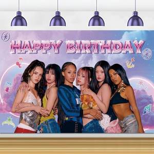 lot 2238 image: Birthday Decorations Poster Backdrop Banner 5x3Ft Fashion Music Themed Happy Birthday Party Decorations Banner Background Photo Booth Props for Home Office Birthday Party Supplies