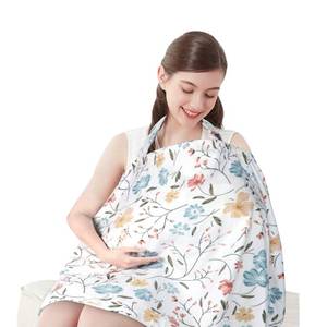 lot 2247 image: Yoofoss Nursing Cover for Breastfeeding, 100% Cotton Soft Breastfeeding Cover for Infants Babies Nursing Apron Cover for Mother Autumn Winter Breastfeeding (Flowers)