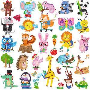 lot 2248 image: Labeol Diamond Art Kits for Kids Boys and Girls Ages 6-8-10-12 Easy to DIY Creative Diamond Art Sticker Craft by Numbers Kits for Kids and Adult Beginners (Cute Animals)