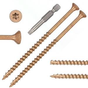 lot 2270 image: Bobibbi Wood Screws #10 x 4����, T25 Star Torx Drive Flat Head Deck Screws, Brown, 52Pcs (1lb)