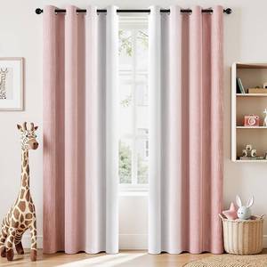 lot 3939 image: MIULEE Ombre 100% Blackout Curtains, Pink and Greyish White Full Room Darkening Thermal Insulated 84 Inches Long Drapes for Kids BedroomLiving Room Grommet Window Treatments Modern 52Wx84L, Set of 2