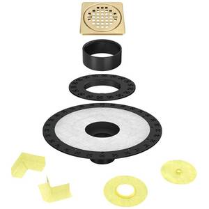 lot 3948 image: 4�� Drain Grate Kit - Compatible with Schluter Systems Kerdi Shower Drain - Shower Floor Drain Kit with Flange - SUS 304 Stainless Steel Grate & 2 Inch ABS Flange & CUPC Certification - Matte Black
