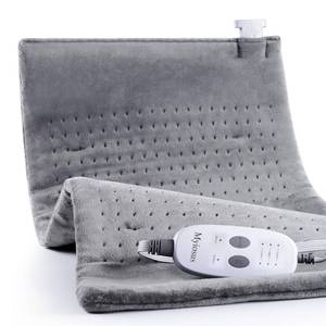 lot 3957 image: Massaging Weighted Heating Pad for Back Pain Relief,Heating Pads for Neck, Shoulder,Cramp,Portable Heated Pad with 3 Heat Settings & 6 Massage,18 Relaxing Combinations,Auto Off,1224,Light Grey