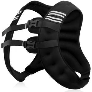 lot 3958 image: NATURELUX Weighted Vest with Reflective Stripe and Adjustable Buckle Straps, Black, 15 lbs