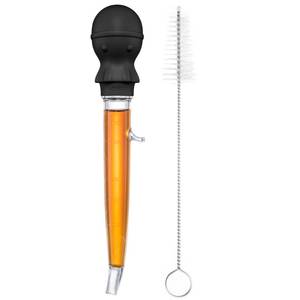 lot 4184 image: U-Taste 1.5oz Angled Turkey Baster - 228.2�F Heat Resistant Food Grade Tritan and Silicone Large Octopus Bulb Baster Set with Cleaning Brush for Cooking Basting Meat Poultry Beef Chicken (Black)