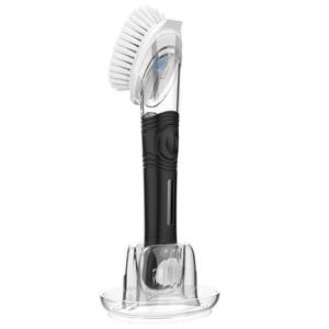 lot 4190 image: MR.SIGA Soap Dispensing Dish Brush Storage Set, Kitchen Brush with Holder for Pot Pan Sink Cleaning