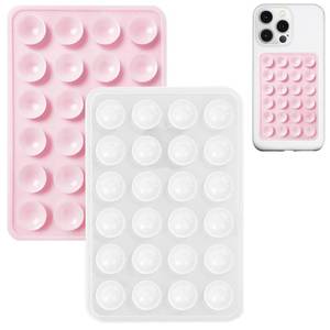 lot 4199 image: AZXYI 2 Pack Silicone Suction Phone Case Mount, Silicon Adhesive Suction Cup Phone Mount, Non Slip Sticky Phone Grip for Cellphone, Strong Grip Holder for Selfies and Videos (Light Pink&Translucent)
