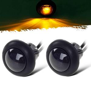 lot 4208 image: Partsam 2pcs 34 Smoked Amber LED Clearance Light Side Marker Light wRubber Grommet, Grill Lights Turn Signals For Truck Trailer Pickups RV, 12V, FLush Mount