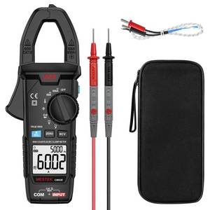 lot 4231 image: MESTEK Digital Clamp Meter Multimeter, TRMS 6000 Counts 600A Current Amp Volt Meter, Auto-Ranging Voltage Tester Measures AC DC Current Voltage Resistance Capacitance Temperature Diodes Continuity NCV