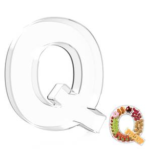 lot 6025 image: A13.8 Extra Large Acrylic Letter Charcuterie Board Box, Reusable Fillable Letter Cake Candy Dish Display Serving Tray for Birthday Anniversary Party Decoration (Q)