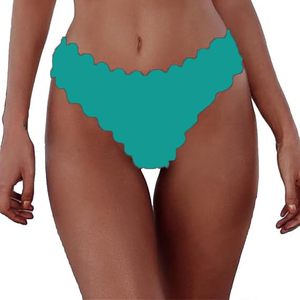 lot 6037 image: HYTENSUN Womens Bikini Bottoms Sexy Scallop Cheeky Solid Swimsuit Bottom size large