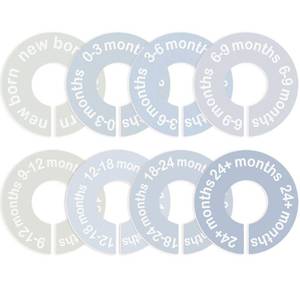 lot 6043 image: cephira Baby Closet Dividers for Clothes 0-24 Months, 8 Pack mini Round Size Markers, Double-Sided, Fits Most Rods, Blue Nursery Clothing Organizer & Wardrobe Decor