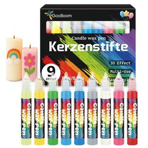 lot 6049 image: GooBoom Candle Wax Pen, 9-Color Candle Painting kit for DIY Projects, Birthday Party, Special Occasions Create Colorful Candles, Acrylic Paints Safe and Non-Toxic(15ML0.5OZ)