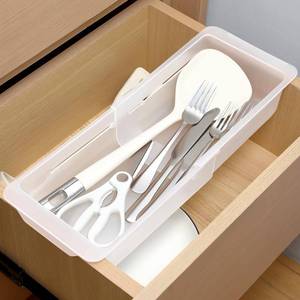 lot 6066 image: Gulfmew 2 Pack Deep Drawer Organizer Bins, Adjustable Sliding Drawer Organizer Bin Expandable Tray for Kitchen Utensils, BBQ Tools, Towels, Durable Plastic Sliding for Easy Storage (12.4 to 18��)
