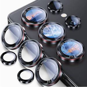 lot 6076 image: Uyiton for Samsung Galaxy S25 Ultra Camera Lens Protector - Case-FriendlyNot Easy to Break Military-Grade Tempered Glass with Aluminum Metal Rear Camera Screen Cover - BlackRed (6.9 inch)