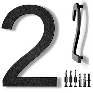 lot 6102 image: IVERRA 8 Inch Large Floating House Numbers, Black Modern House Number for Outside, Home Address Numbers for Outdoor Garage Gate Wall Street (2)